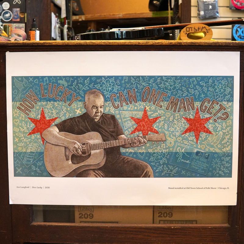 Limited Run John Prine "How Lucky" Mural 36 x 24" Poster