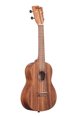 Kala Teak Concert Ukulele Natural Bundle w/ Gig Bag, Tuner, Felt Pick, and Strap