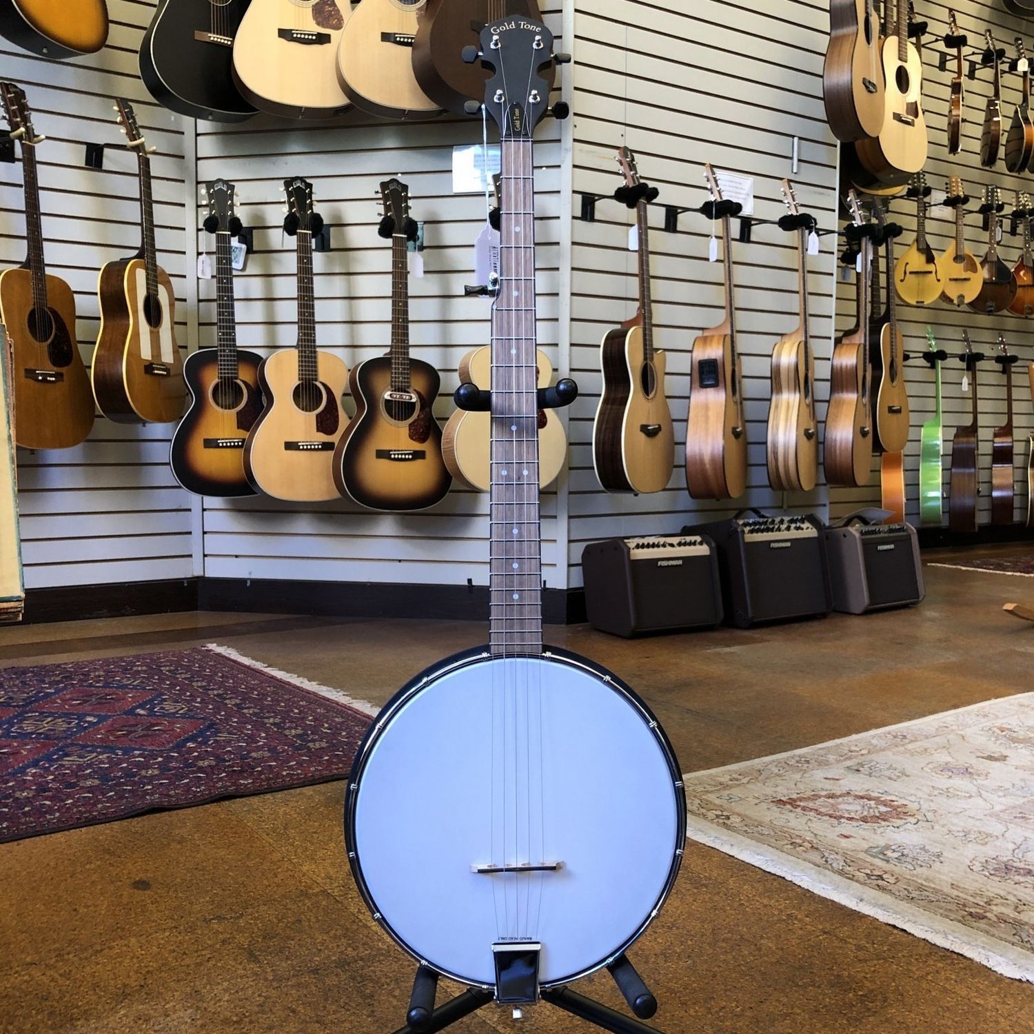 Gold Tone AC-1 5-String Open Back Beginner Banjo Bundle w/ Gig Bag, Tuner, Picks, and Strap