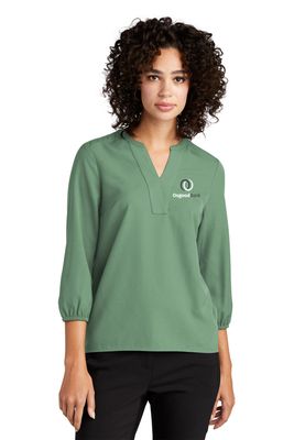 OB - Mercer+Mettl Women&#39;s Stretch Crepe 3/4-Sleeve Blouse MM2011
