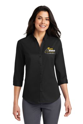 Trans Alliance _LADIES 3/4 Sleeve Button Down S665