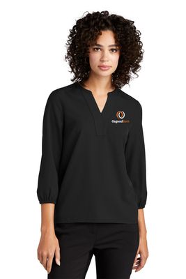 OB - Mercer+Mettl Women's Stretch Crepe 3/4-Sleeve Blouse MM2011