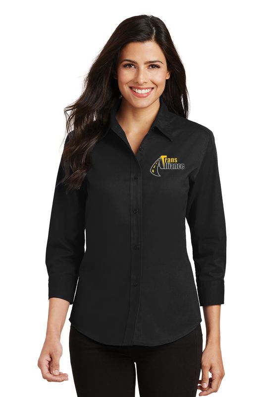 Trans Alliance _LADIES Easy Care 3/4 Sleeve Button Up L612