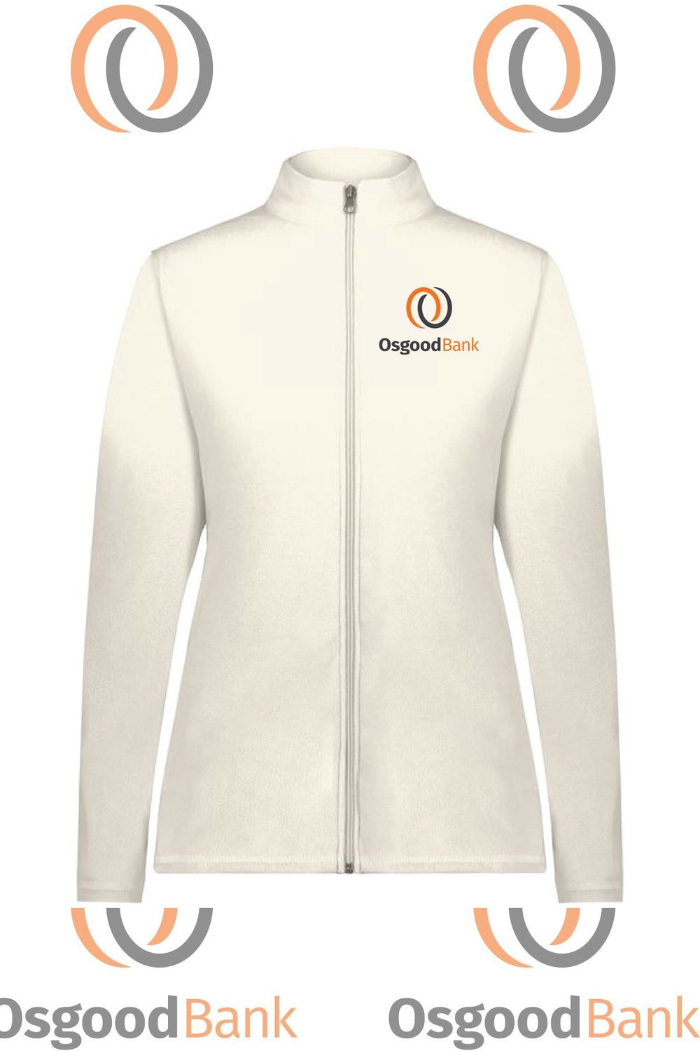 OB- LADIES MICRO-LITE FLEECE FULL ZIP JACKET 6862, Color: Oyster, Size: XS
