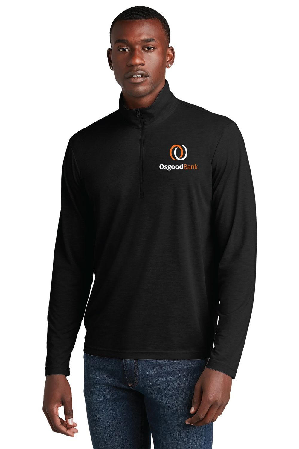 OB- Sport-Tek Tri-Blend Wicking 1/4-Zip Pullover ST407, Color: Black, Size: XS