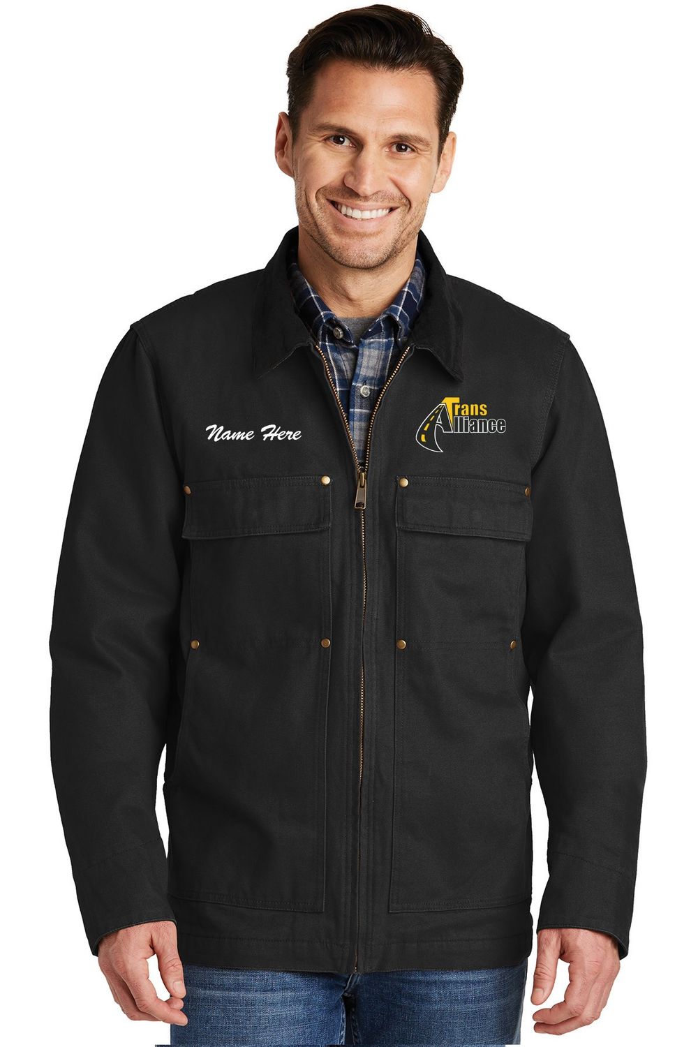 Trans Alliance _Duck Cloth Chore Coat CSJ50, Select Size: Small, Customize Item? (IF NO - Leave text area blank, IF YES- see text area below.): YES