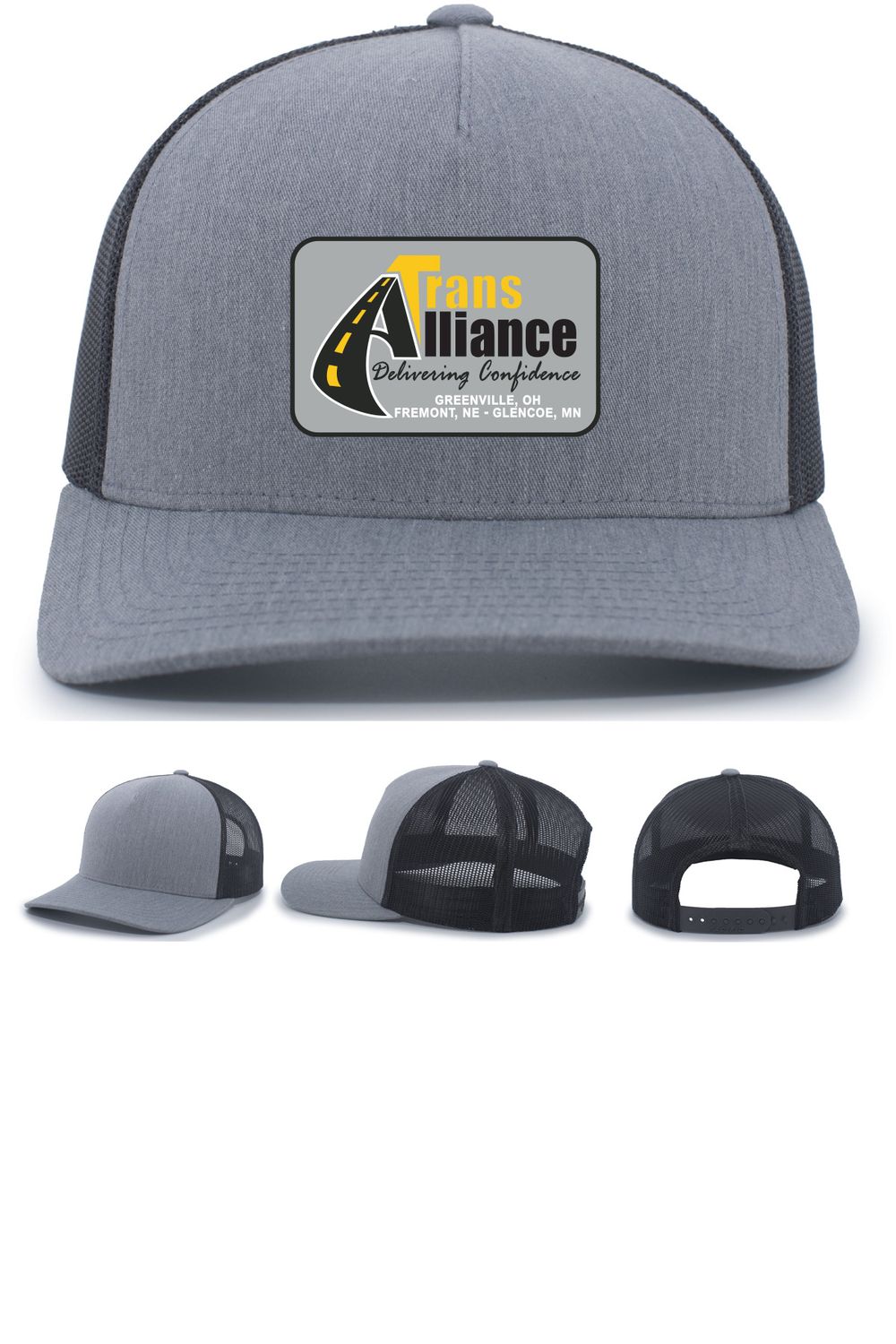 Trans Alliance _5 Panel Trucker Mesh 105C, Color: Heather Grey / Light Charcoal