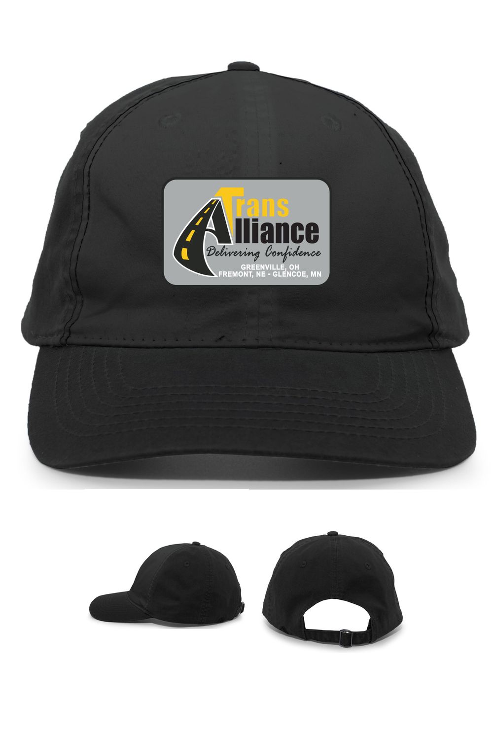 Trans Alliance _Vintage Buckle Strap Trucker Snapback V57, Color: Black
