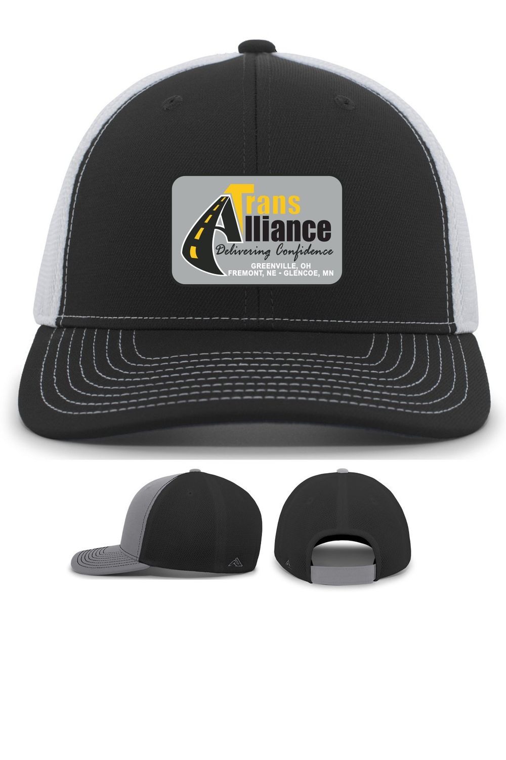 Trans Alliance _Sideline Mesh Adjustable Cap P365, Color: Black/White
