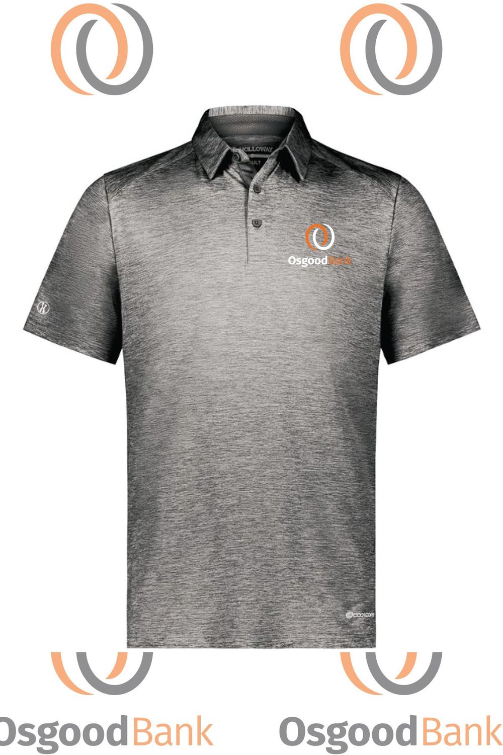 OB - ELECTRIFY 2.0 POLO - 222572, Color: Black Heather, Size: SMALL