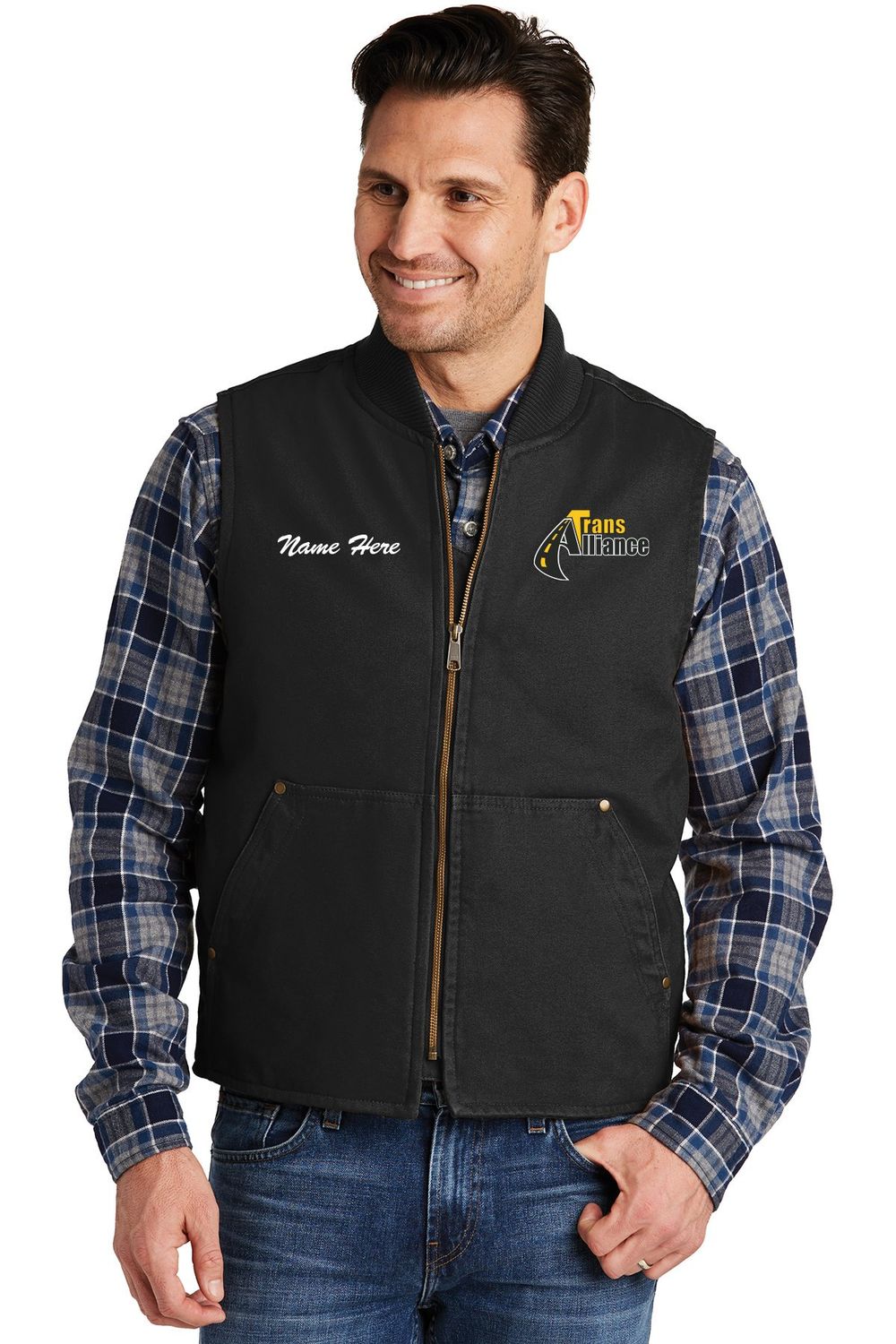 Trans Alliance_Duck Cloth Vest CSV40, Select Size: Small, Customize Item? (IF NO - Leave text area blank, IF YES- see text area below.): YES
