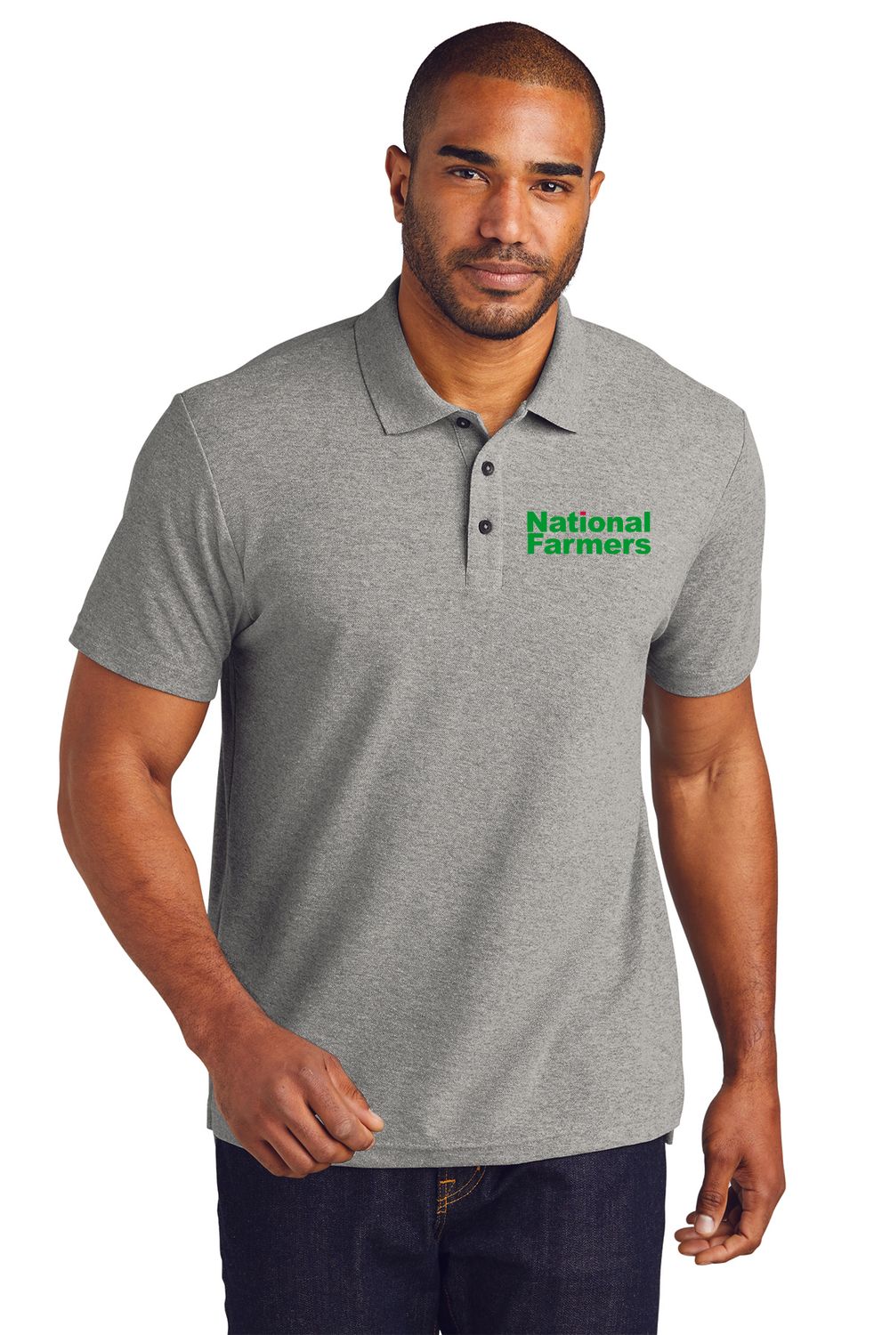 NF - Port Authority C-FREE  Cotton Blend Pique Polo K867, Color: Deep Smoke Heather, Size: XS