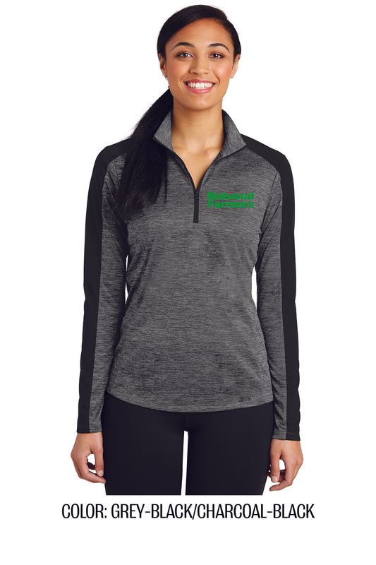 NF- Sport-Tek® Ladies PosiCharge® Electric Heather Colorblock 1/4-Zip Pullover LST397