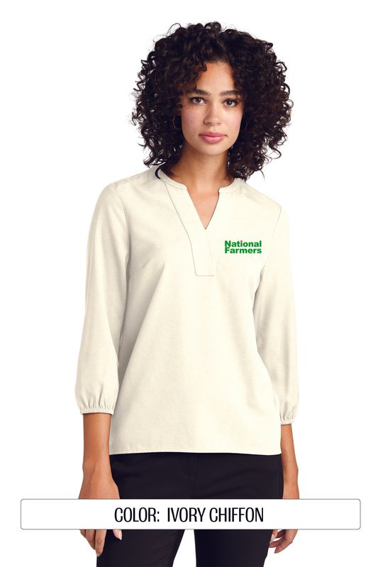NF- Mercer+Mettle Women&#39;s Stretch Crepe 3/4-Sleeve Blouse MM2011