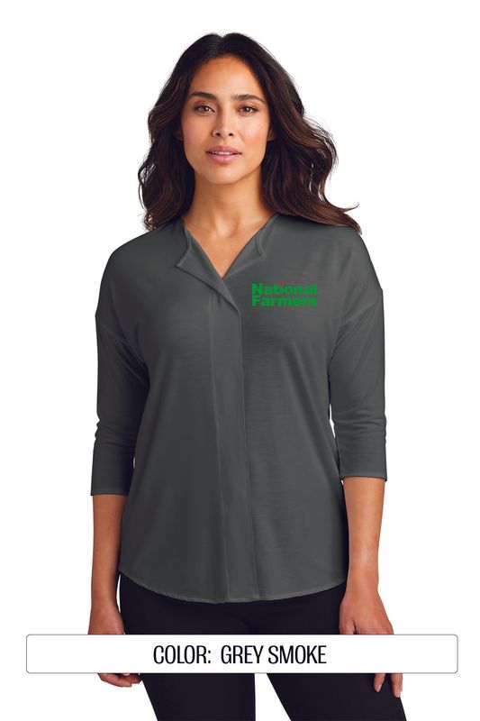 NF- Port Authority® Ladies Concept 3/4-Sleeve Soft Split Neck Top LK5433