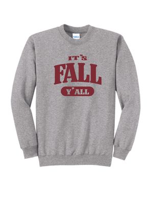 Fall - Port &amp; Company Core Fleece Crewneck Sweatshirt _ Fall Yall PC78