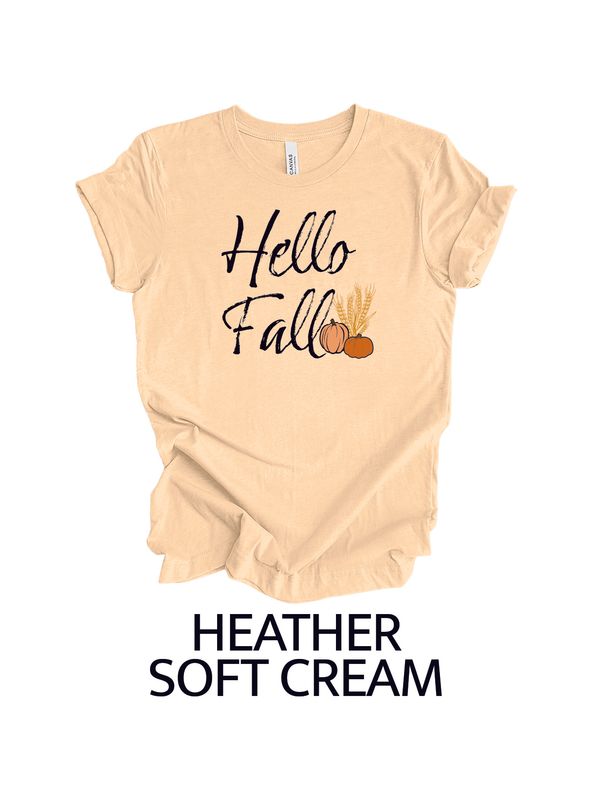 Fall - Bella+Canvas Jersey Tee _ Hello Fall BC3001CVC
