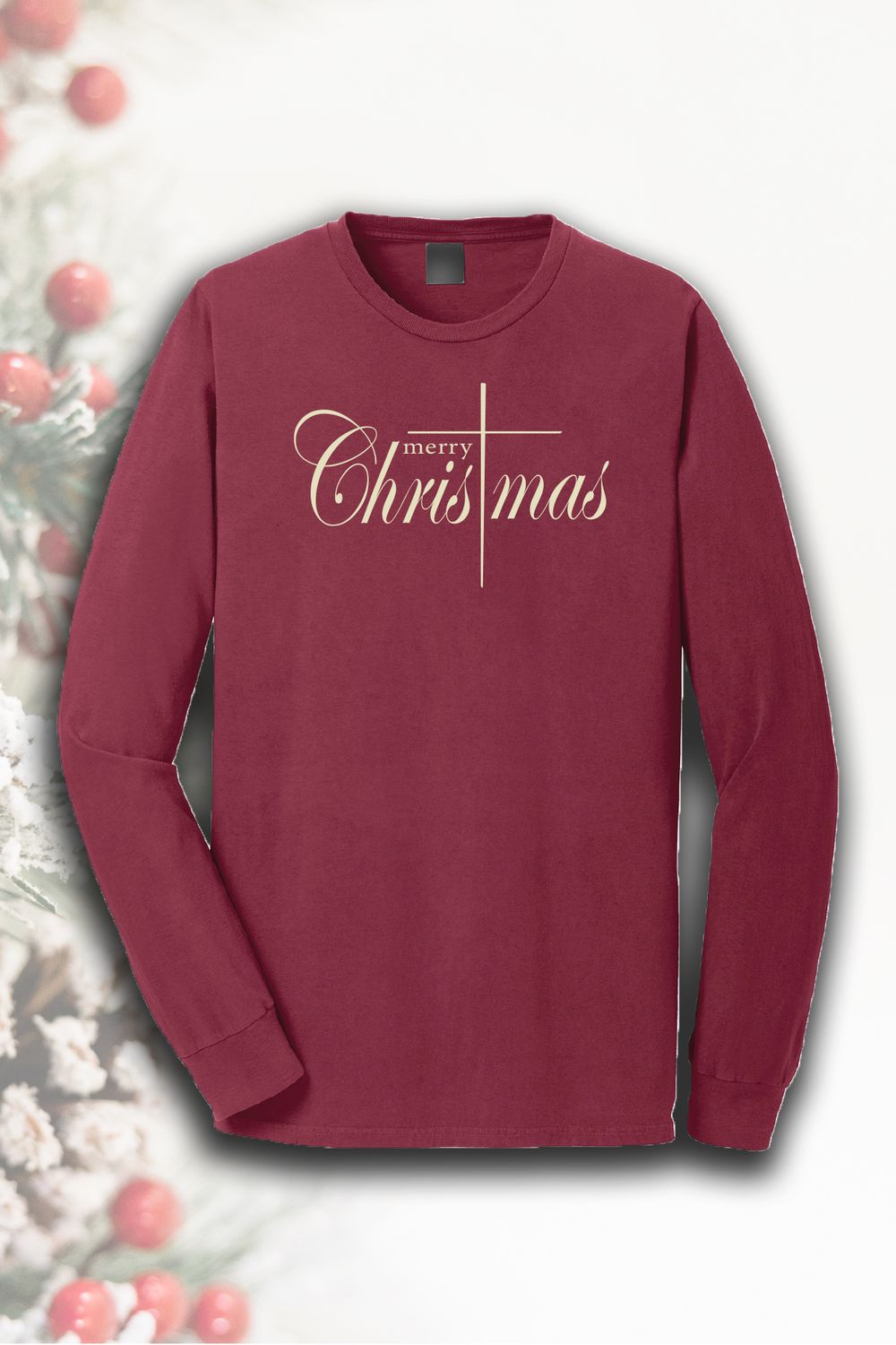 Christmas - Port &amp; Company® Beach Wash® Garment-Dyed Long Sleeve _ PC099LS Faith Christmas