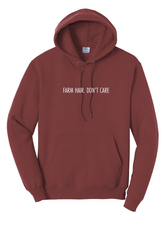 Farm Life _ Port &amp; Company® Core Fleece Pullover Hooded Sweatshirt _ PC78H Farm Hair