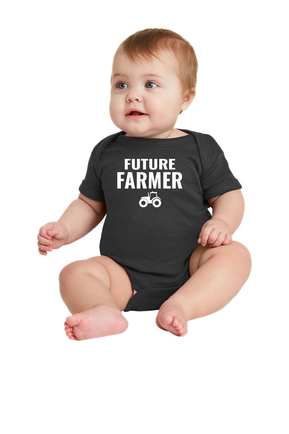 Farm Life _ Rabbit Skins™ Infant Short Sleeve Baby Rib Bodysuit _ RS4400 Future Farmer