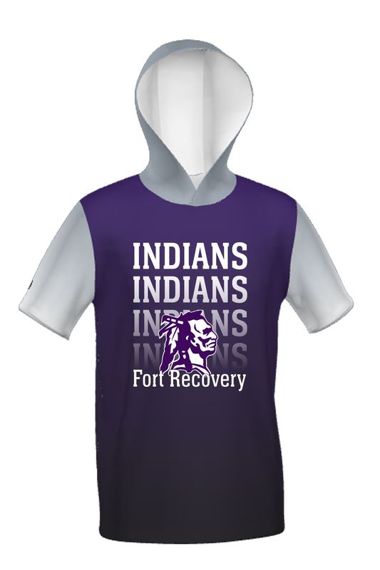 Fort Recovery_ Cotton Touch Short Sleeve Hoodie _ Sublimated Grey Sleeves