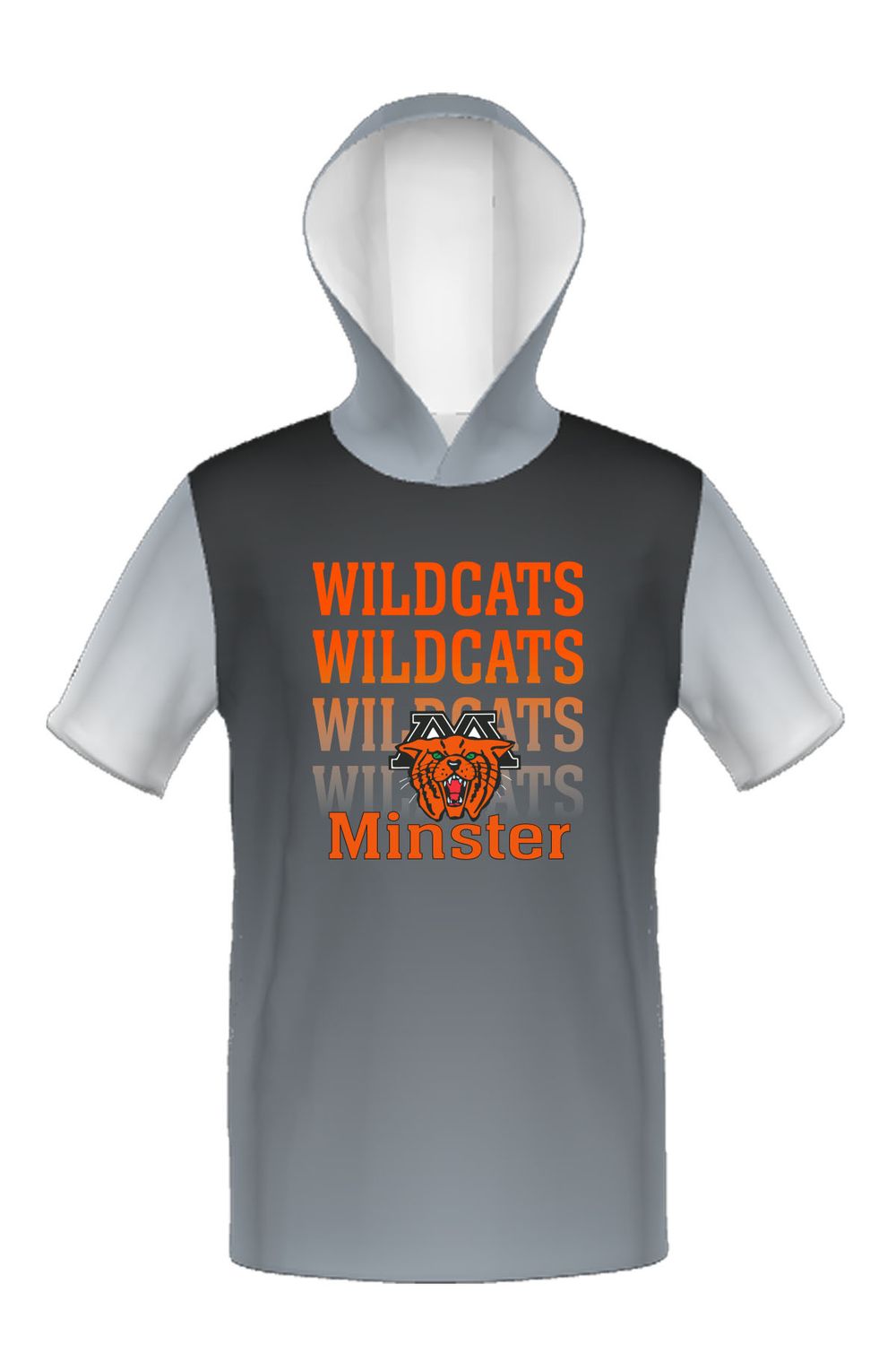 Minster _ Cotton Touch Short Sleeve Hoodie _ Sublimated Grey Sleeves