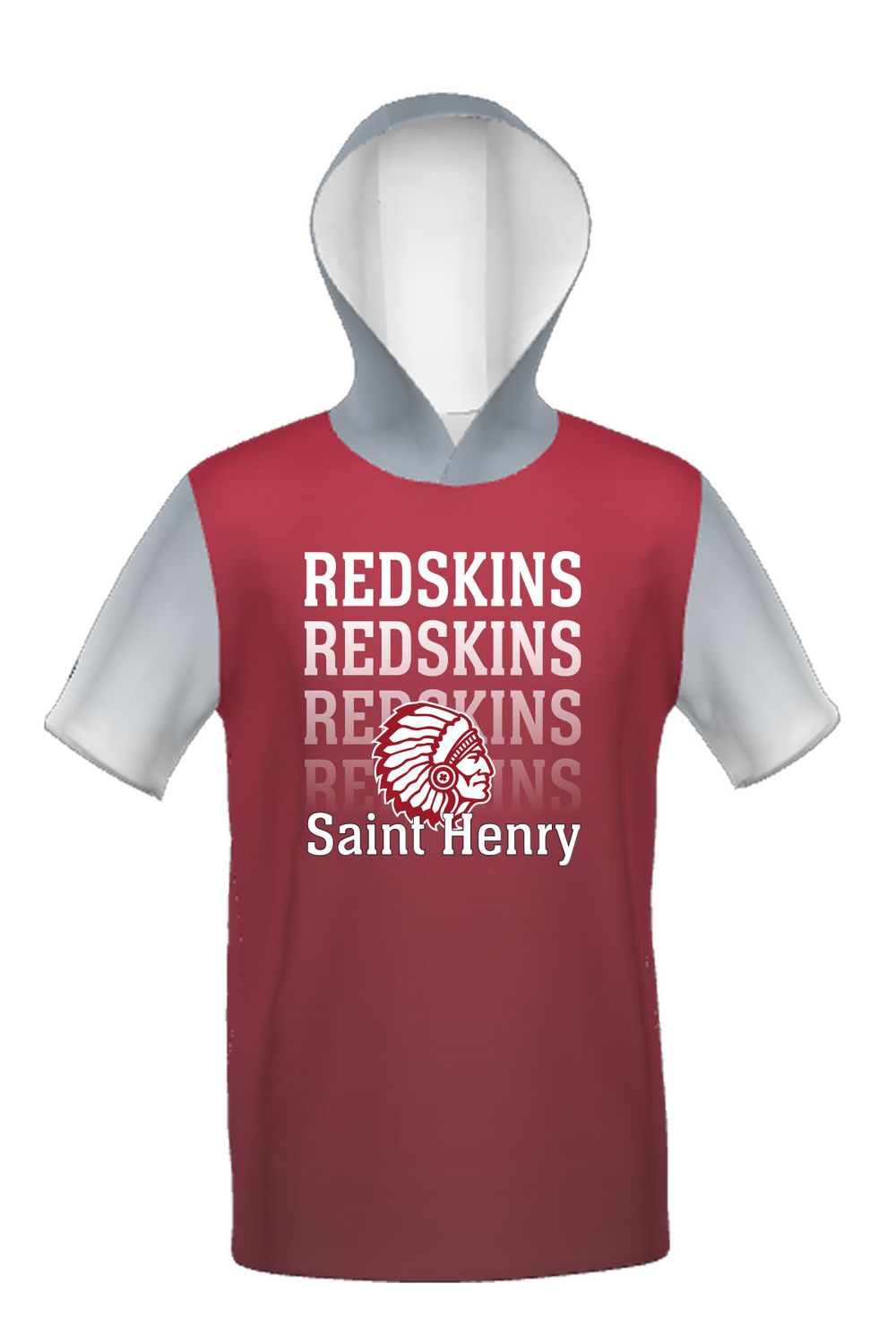 Saint Henry _ Cotton Touch Short Sleeve Hoodie _ Sublimated Grey Sleeves