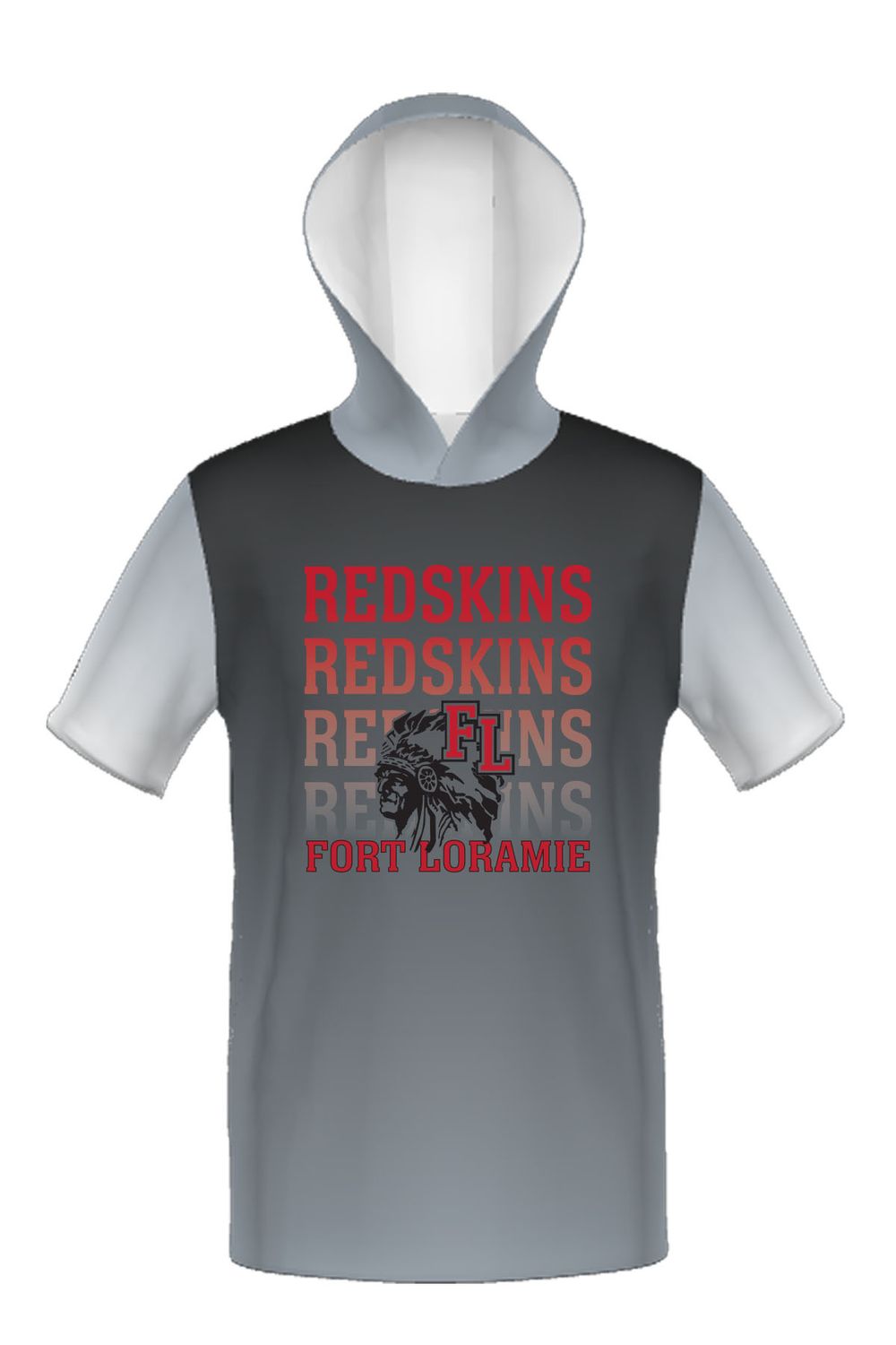 Fort Loramie _ Cotton Touch Short Sleeve Hoodie _ Sublimated Grey Sleeves
