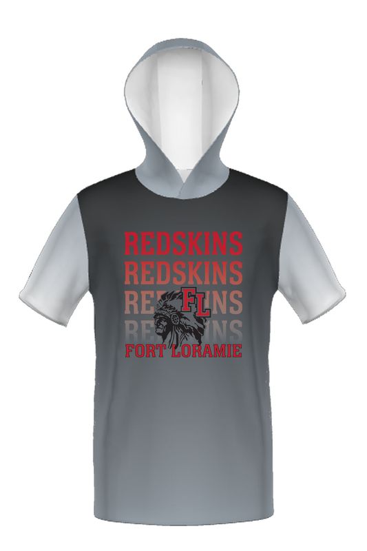 Fort Loramie _ Cotton Touch Short Sleeve Hoodie _ Sublimated Grey Sleeves