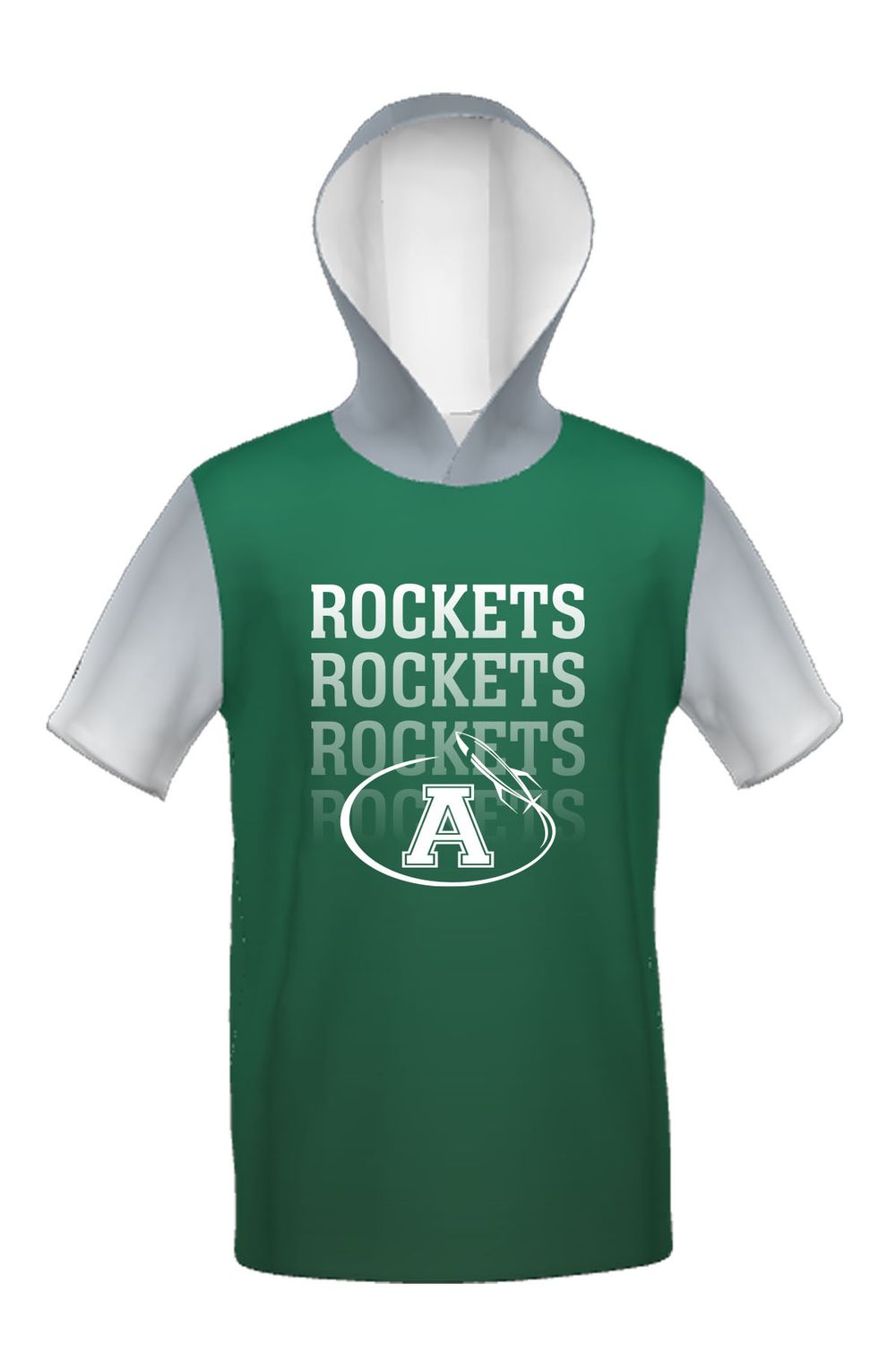 Anna _ Cotton Touch Short Sleeve Hoodie _ Sublimated Grey Sleeves