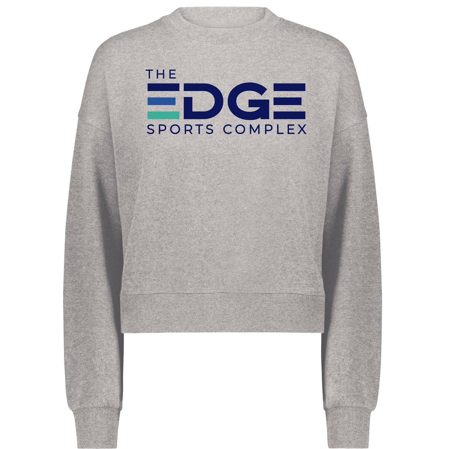 THE EDGE _ LADIES Slouchy Crew 5424, Color: CHARCOAL HEATHER _ SPORTS COMPLEX, Size: LADIES XS