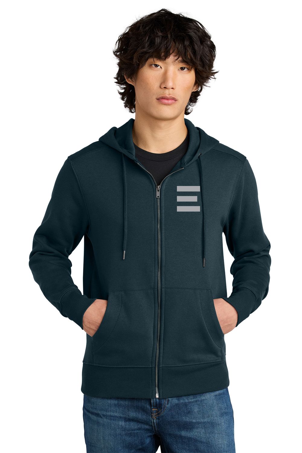 THE EDGE - ADULT Fleece Full Zip  DT1103, Color: NAVY, Size: XS