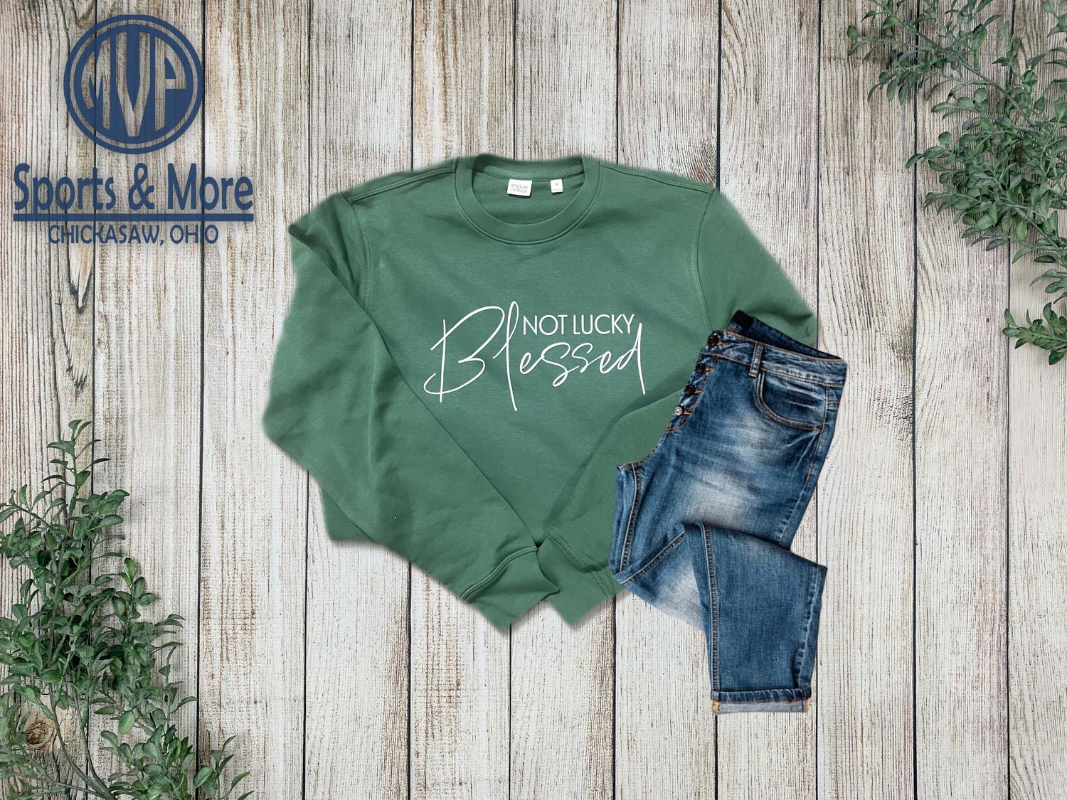 Stanley/Stella Unisex Roller Crewneck Sweatshirt _ Not Lucky Blessed