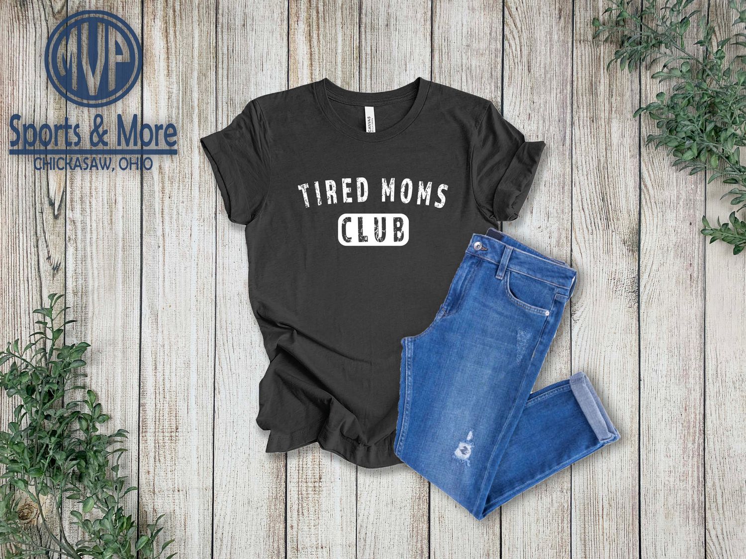 TMS _ BELLA+CANVAS ® Unisex Heather CVC Short Sleeve Tee _ Tired Mom&#39;s Club