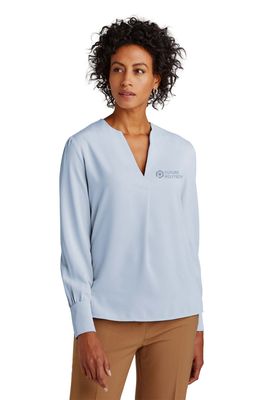 Brooks Brothers® Women's Open-Neck Satin Blouse BB18009 Brooks Brothers® Women's Open-Neck Satin Blouse BB18009