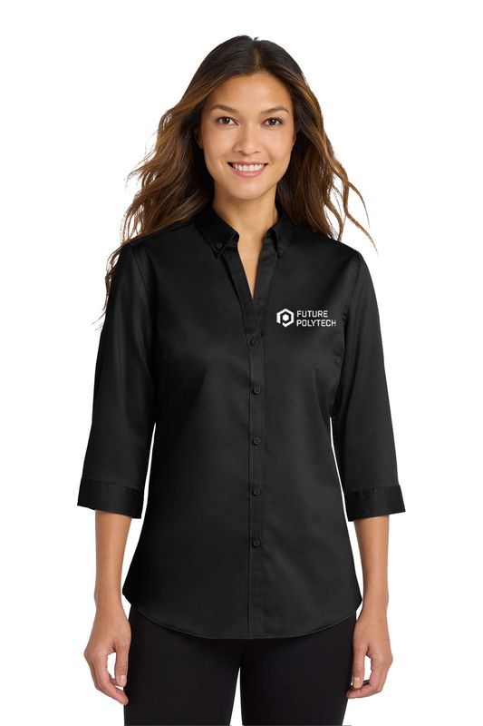 Port Authority® Women&#39;s 3/4-Sleeve SuperPro Twill Shirt. L665