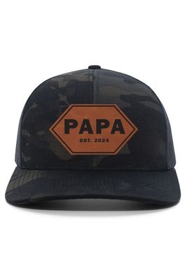 Multicam Trucker Snapback Cap _ DAD Leather Patch