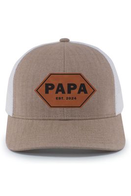 Herringbone Trucker Cap _ DAD Leather Patch