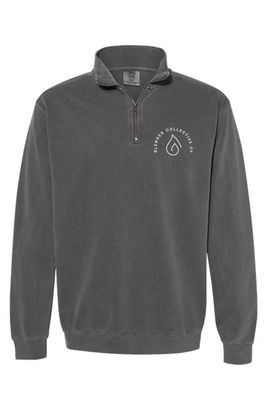 Arched Left Chest _ Garment-Dyed Quarter Zip Sweatshirt - 1580
