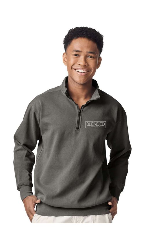 Box Left Chest _ Garment-Dyed Quarter Zip Sweatshirt - 1580