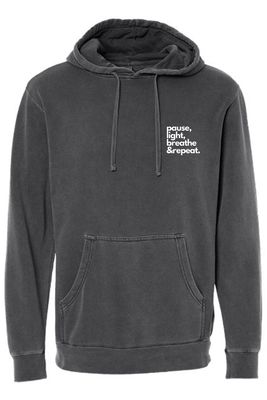 Pause Light Breathe Left Chest _ Midweight Pigment-Dyed Hooded Sweatshirt - PRM4500
