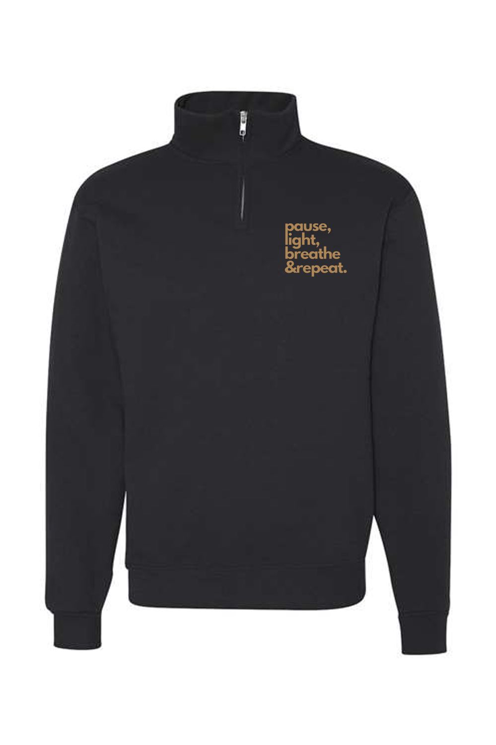 Pause Light Breathe Left Chest _ Nublend® Cadet Collar Quarter-Zip Sweatshirt - 995MR
