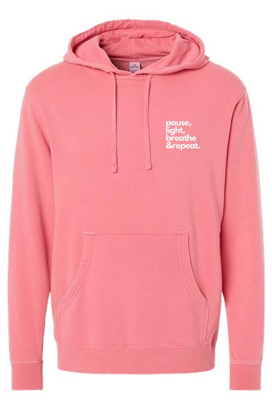 Pause Light Breathe Left Chest _ Midweight Pigment-Dyed Hooded Sweatshirt - PRM4500