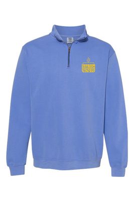 Floral Candle _ Garment-Dyed Quarter Zip Sweatshirt - 1580