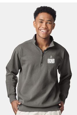 Floral Candle _ Garment-Dyed Quarter Zip Sweatshirt - 1580