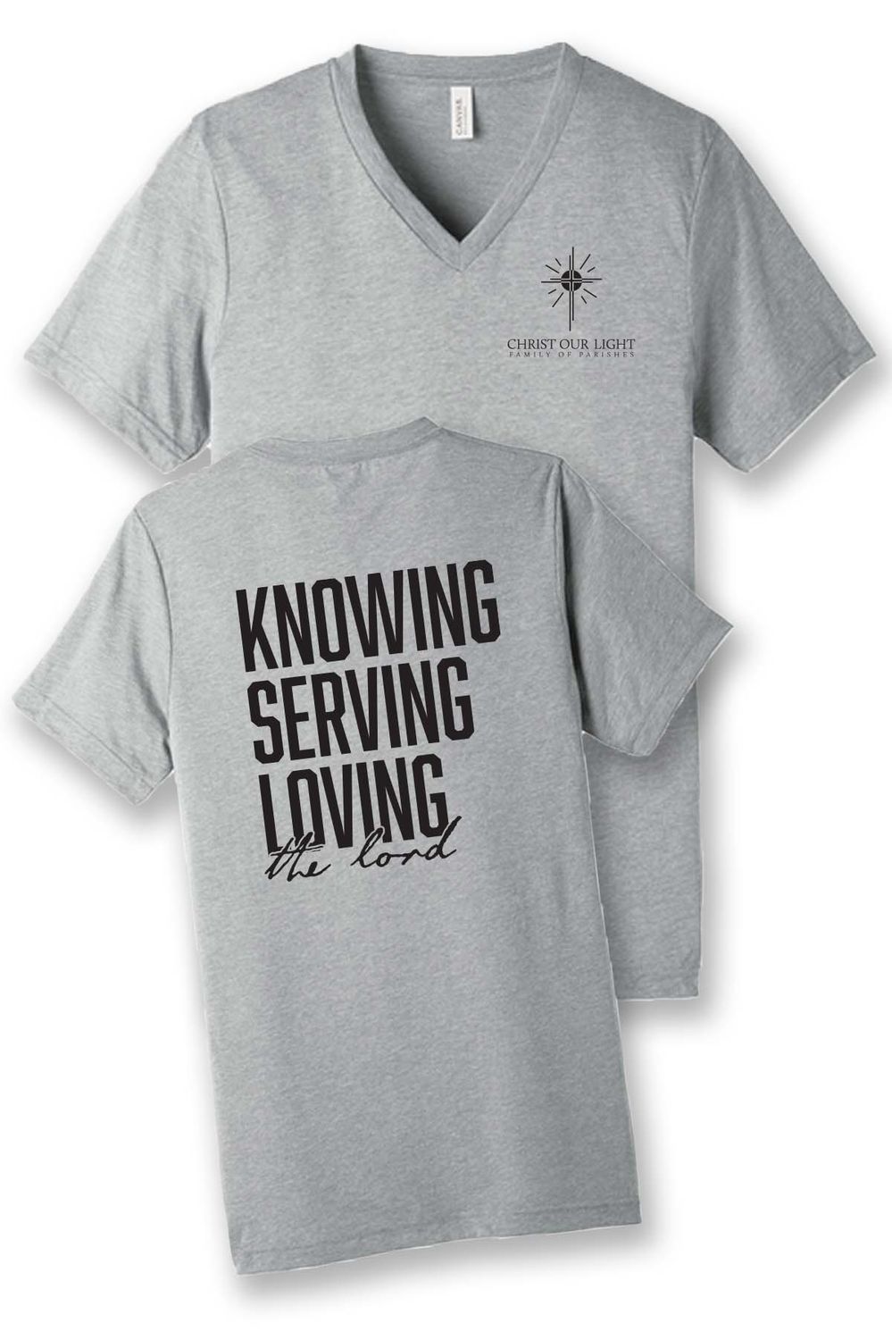 BELLA+CANVAS Unisex Triblend Short Sleeve V-Neck Tee BC3415 _ Christ Our Light - EP