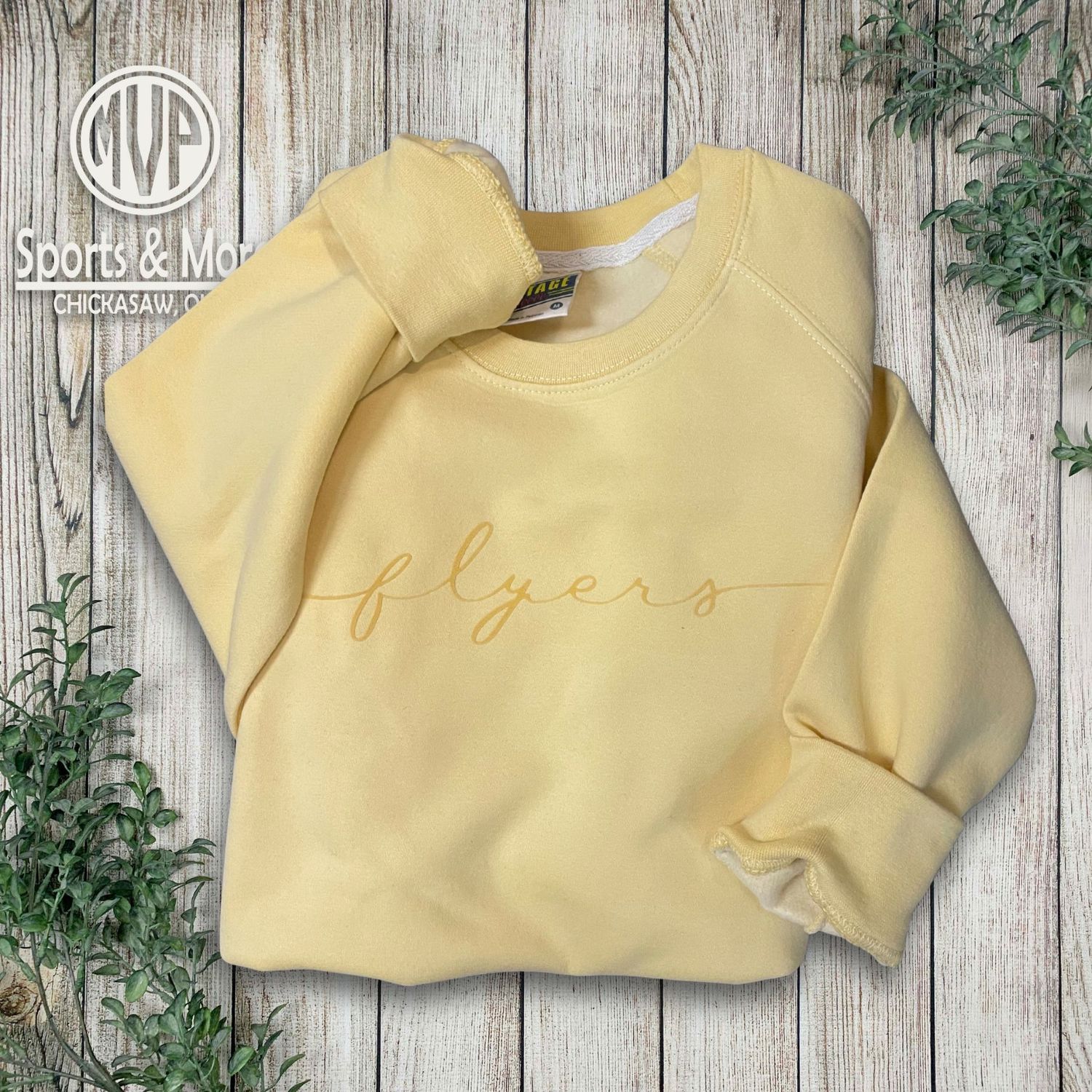 MV Sport Vintage Fleece Raglan Crewneck Sweatshirt - Wayfar Script - 17116