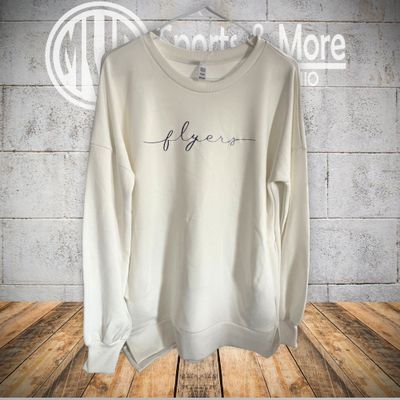 Pennant Drop tail Crewneck -  Wayfar Script Foil -ML- 5438