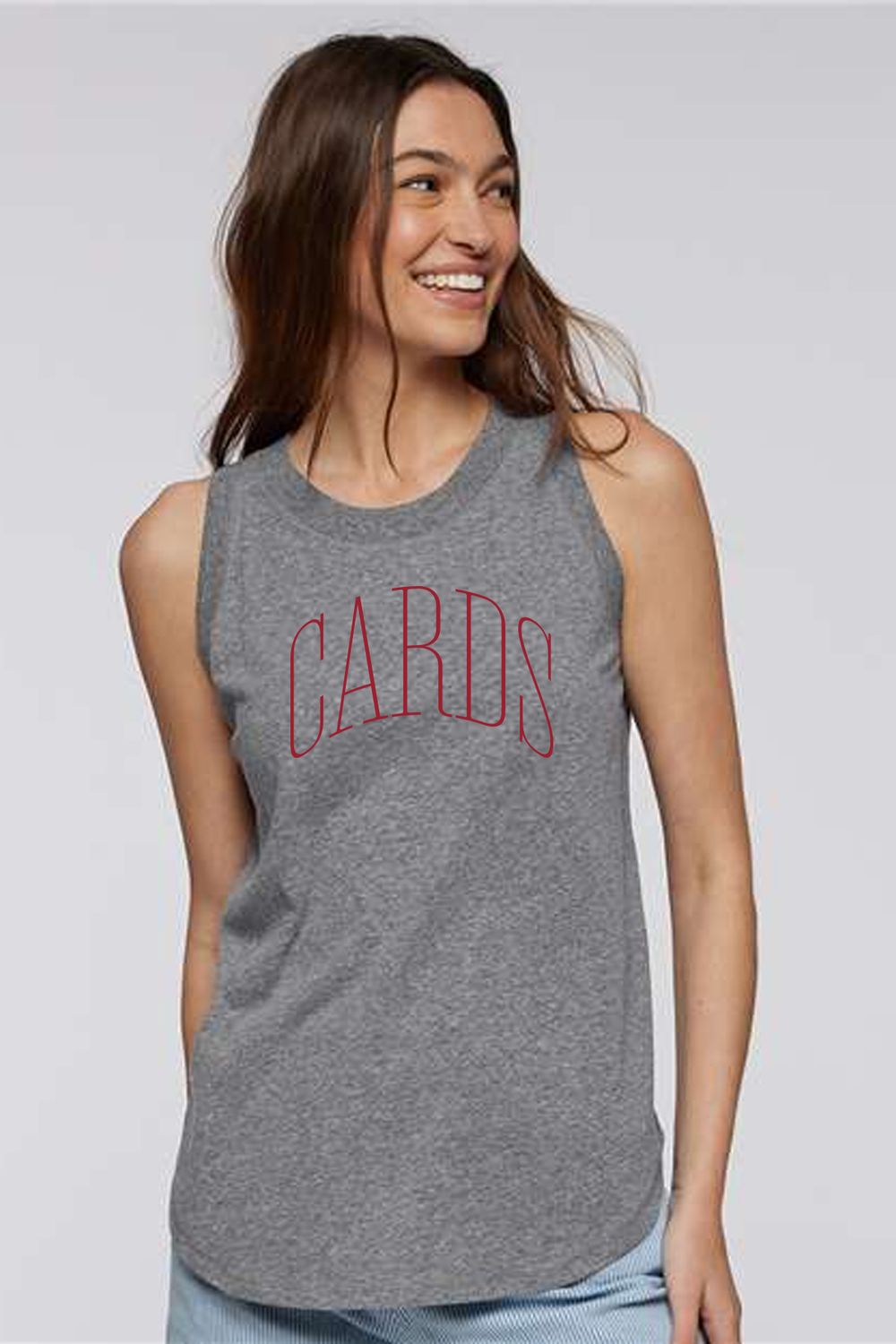 Women&#39;s Relaxed Fine Jersey Tank - Thin Arch - Cards - 3592