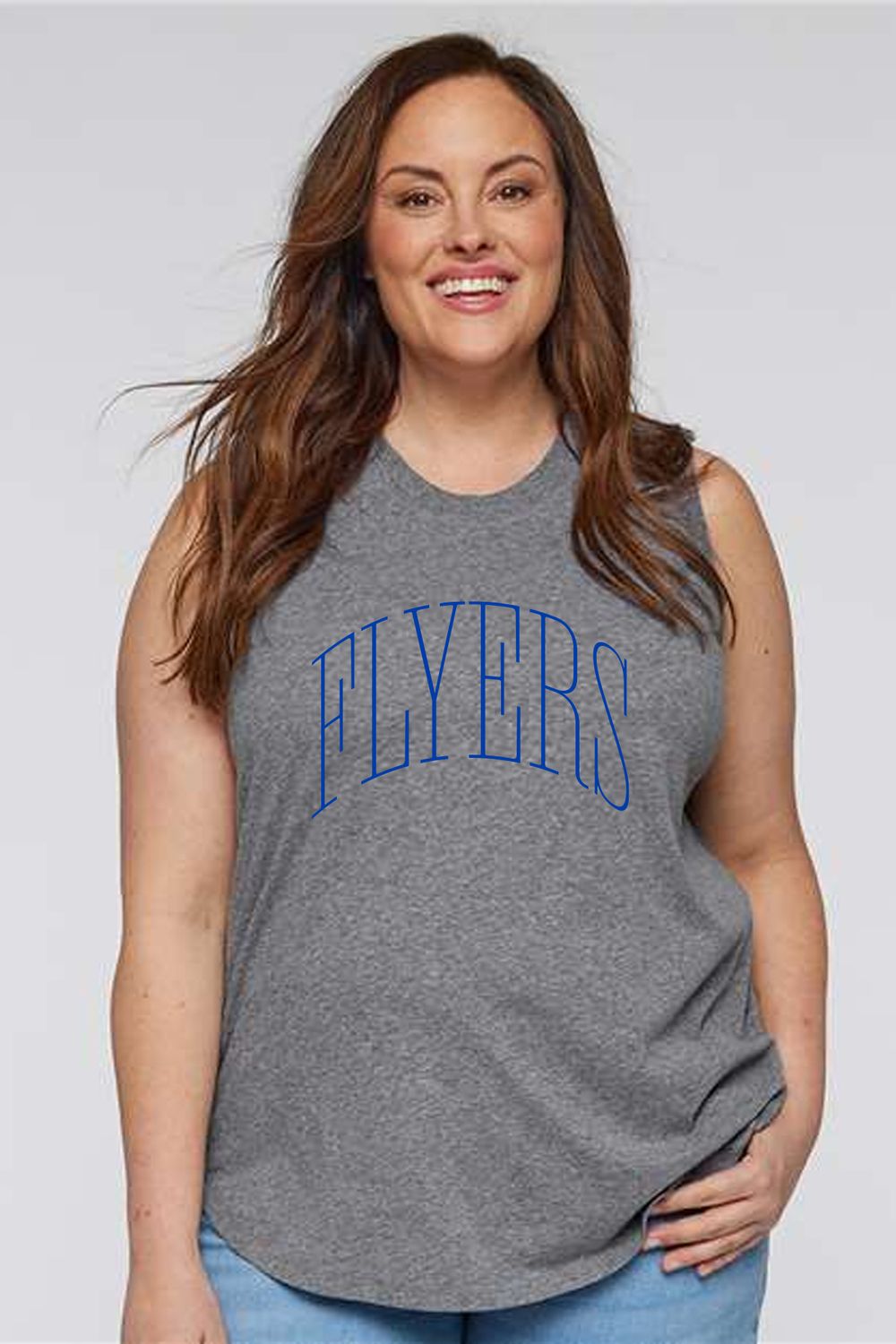 Women&#39;s Curvy Relaxed Fine Jersey Tank - Thin Arch - Flyers - 3892